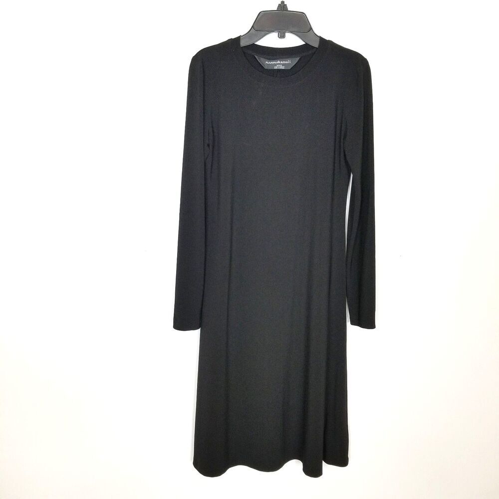 Norma Kamali Women‎ Jersey Dress Size XS Black  Long Sleeve Stretch Pullover